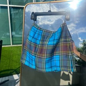 Realisation Par The Nicolette mini skirt in Deanie Check bright blue azure